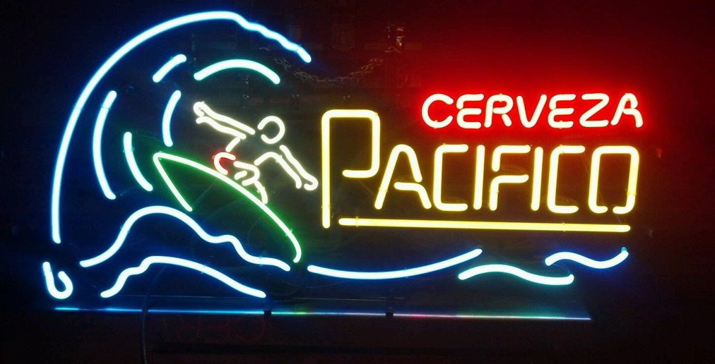 Cerveza Pacifico Surfing Rider Neon Sign